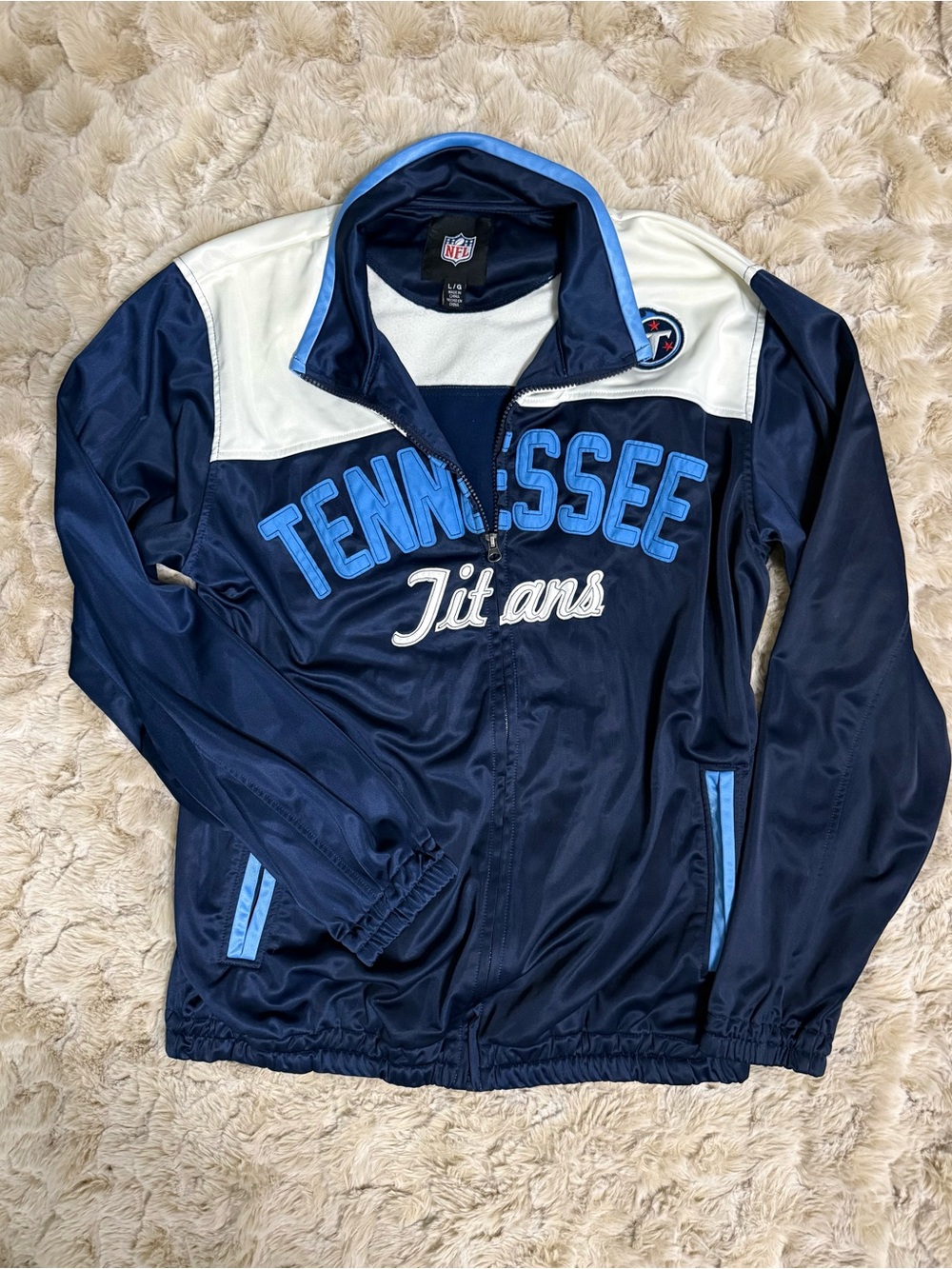 Rare Tennessee Titans Navy & White NFL Track Jacket
